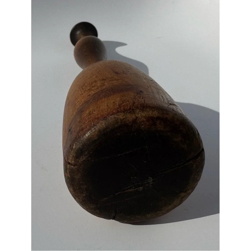 Antique 1950s Muddler Pestle Wooden Natural Brown Sculptural Rustic Kitchen